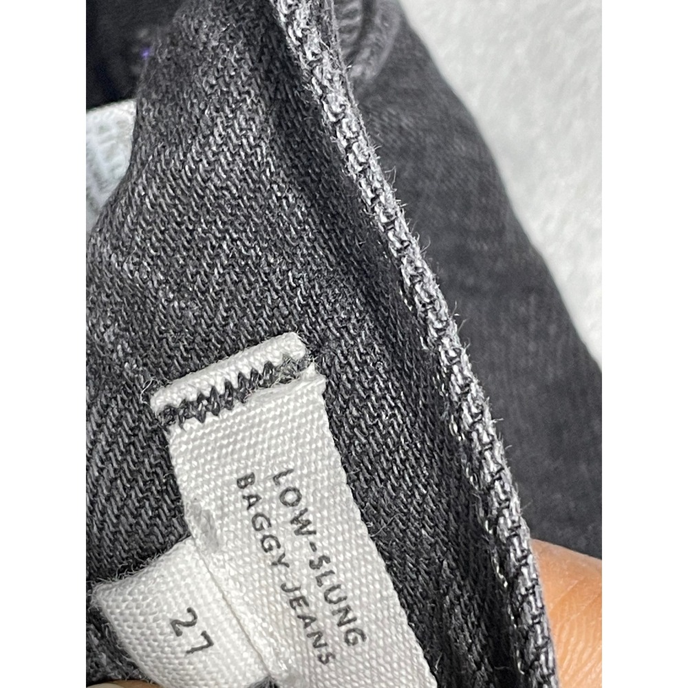 Madewell Low-Slung Baggy Jeans Washed Black Wide Leg Button Fly Size 27 - Picture 5 of 11